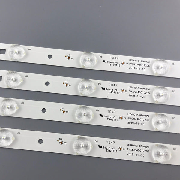 4 PCS /set 12LED 808mm LED backlight strip for LED40D12-ZC14-04 A B LED40D12-03(B) A 30340012203